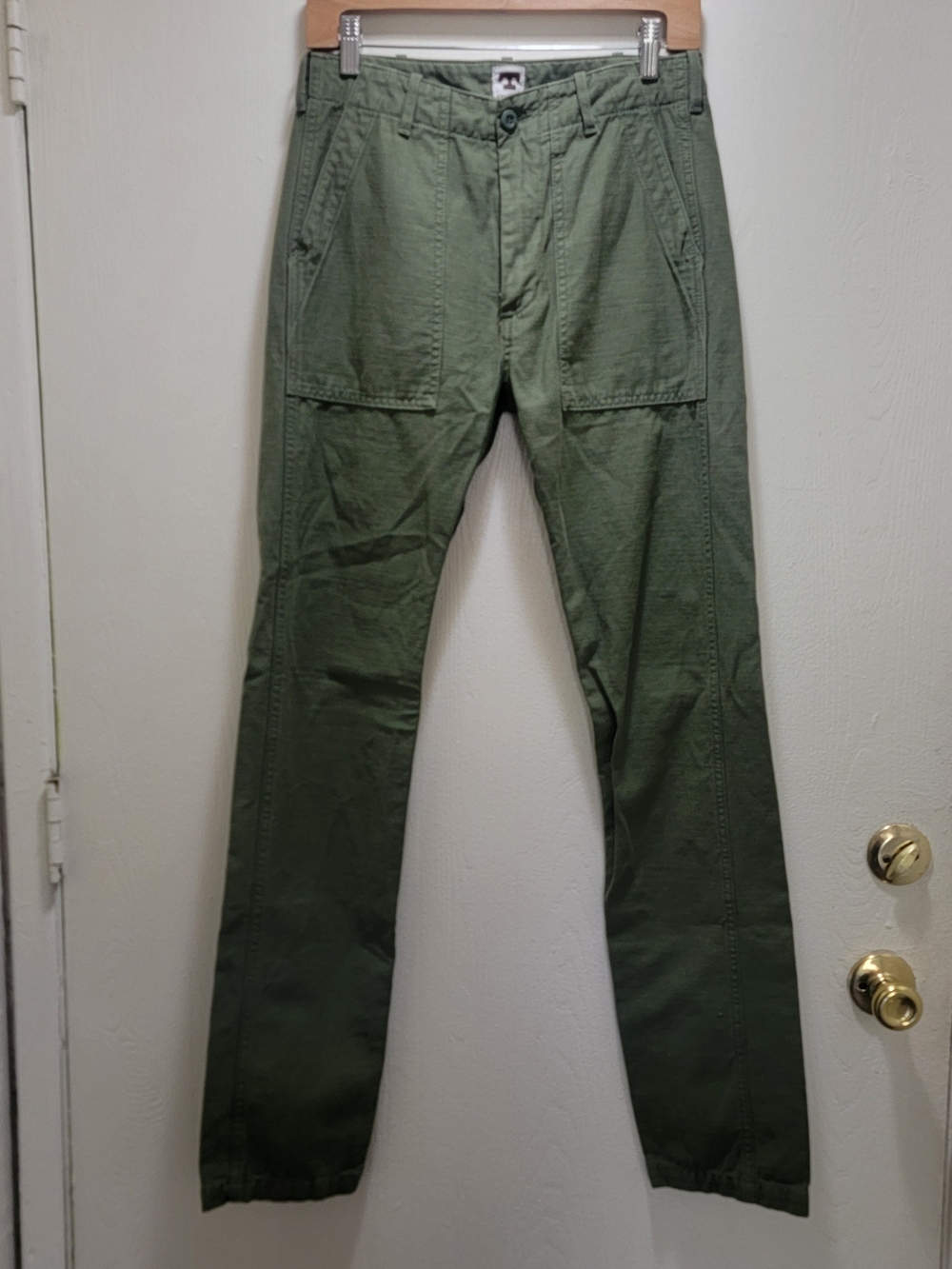 Tellason Olive Utility Straight-Leg Pants